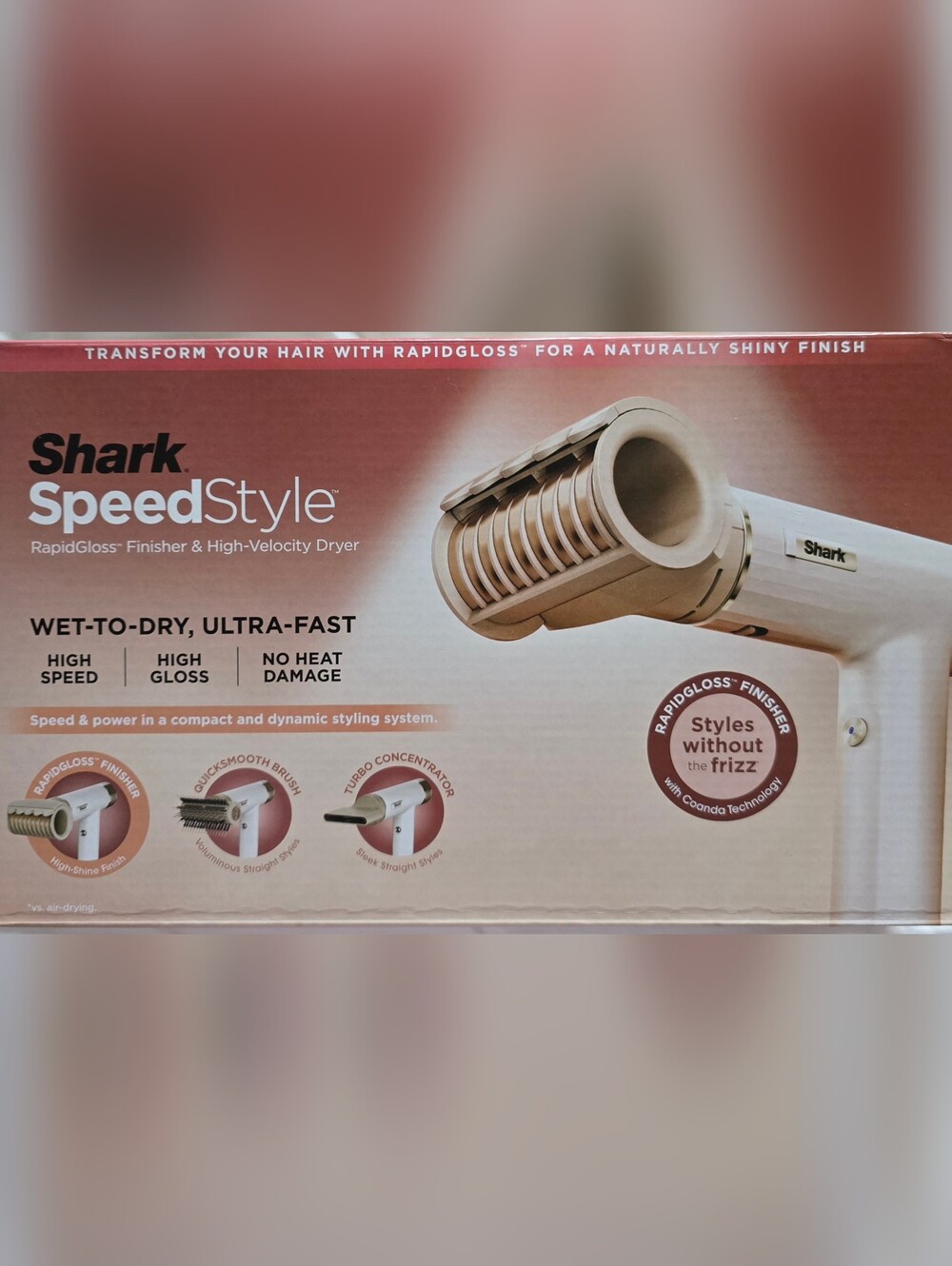 *Like New* Shark SpeedStyle Blowdryer and Hot Air Styler With 3 Attachments - Picture 2 of 5